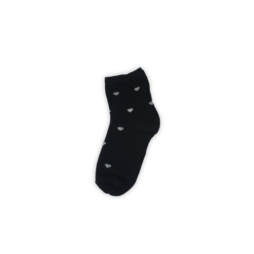Chaussettes en coton tricotées fines pour petite fille - Cœur - noir - 31-34