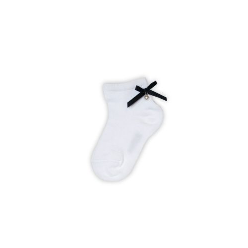 Chaussettes en coton pour petite fille - nœud et perles