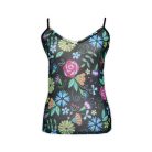 Ensemble de lingerie féminine avec motif floral - noir - L
