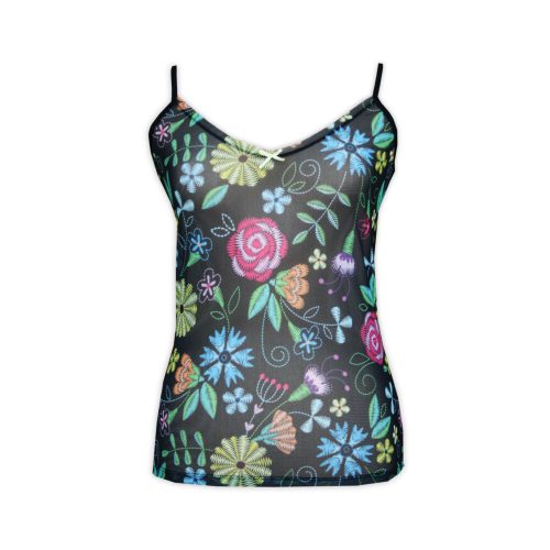 Ensemble de lingerie féminine avec motif floral - noir - S