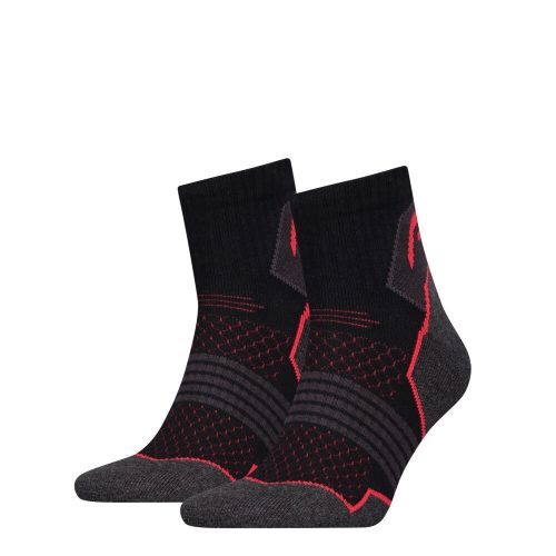 Chaussettes de randonnée unisexes Head - semelle en demi-peluche 2 paires - noir-rouge - 39-42