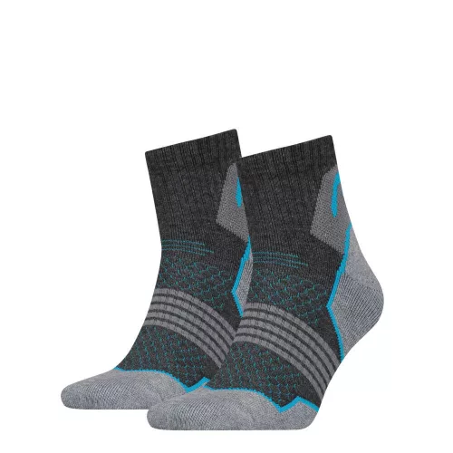 Chaussettes de randonnée unisexes Head - semelle en demi-peluche 2 paires - gris-bleu - 43-46