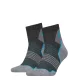Chaussettes de randonnée unisexes Head - semelle en demi-peluche 2 paires - gris-bleu - 43-46