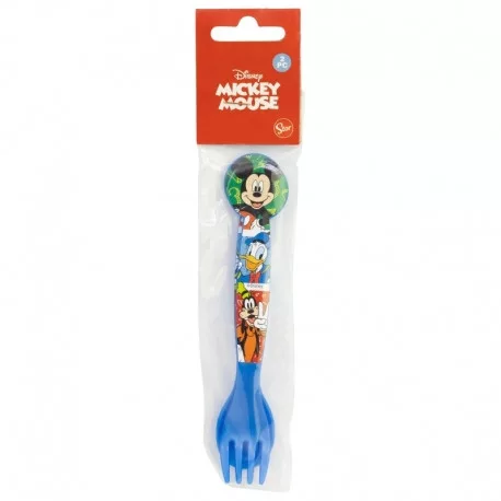 Mickey egér Műanyag evőeszköz készlet (kanál és villa) BPA mentes