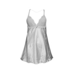 Babydoll en satin et dentelle pour femme - champagne - XL