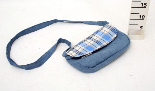 Sac à bandoulière en jean bleu 25CM