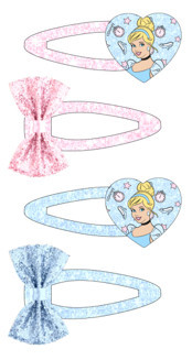 Ensemble de 2 barrettes scintillantes Disney Princesses (Cendrillon)