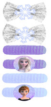 Ensemble de 4 élastiques et barrettes scintillantes La Reine des Neiges