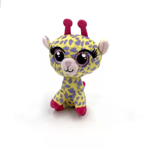 Peluche mignonne à gros yeux Girafe 10cm de hauteur - Jaune