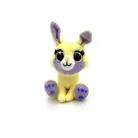 Peluche mignonne à gros yeux Lapin 10cm de hauteur - Jaune / Violet