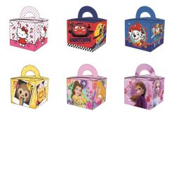   Boîte cadeau d'anniversaire 6,5x6,5x5,6cm 6 motifs 48 pièces / paquet (Hello Kitty / Cars / Paw Patrol / Monkey / Princess / Frozen)