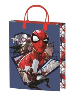 Sac cadeau 32x27x10cm, surface en plastique laminé - Spiderman