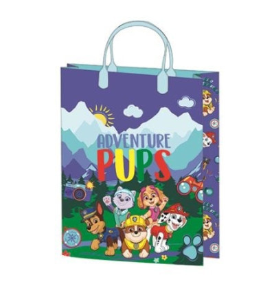 Sac cadeau 32x27x10 cm, surface en plastique laminé - Pat' Patrouille Rose