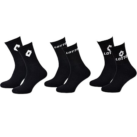 Chaussettes de sport en coton Lotto - 3 paires/paquet - noir - 39-42