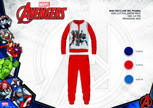 Pyjama en interlock de coton d'hiver pour enfants - Avengers - rouge - 140