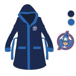   Peignoir en coton à capuche Avengers pour enfants - bleu foncé - 110-116