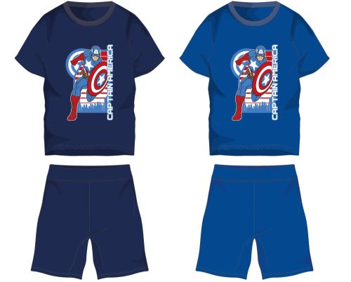 Ensemble d'été en coton pour garçon Avengers - ensemble t-shirt-short - bleu moyen - 122