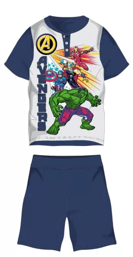 Pyjama d'été à manches courtes pour enfant Avengers - pyjama en jersey de coton - bleu foncé - 110