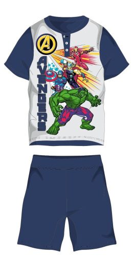 Pyjama d'été à manches courtes pour enfant Avengers - pyjama en jersey de coton - bleu foncé - 116
