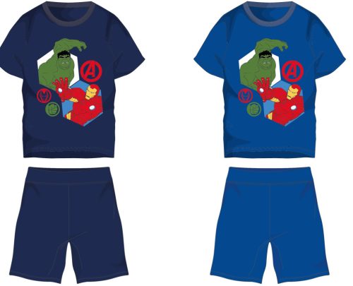 Ensemble d'été en coton pour garçon Avengers - ensemble t-shirt-short - bleu moyen - 104