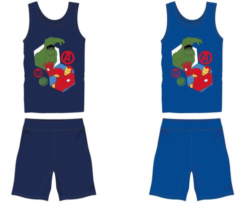 Les Vengeurs ensemble d'été en coton - ensemble t-shirt-short - bleu foncé - 104