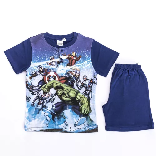 Pyjama en coton à manches courtes pour enfants - Avengers - Ultron - bleu foncé - 116