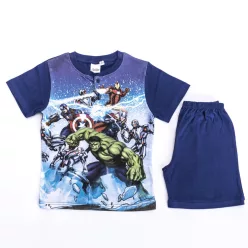   Pyjama en coton à manches courtes pour enfants - Avengers - Ultron - bleu foncé - 128