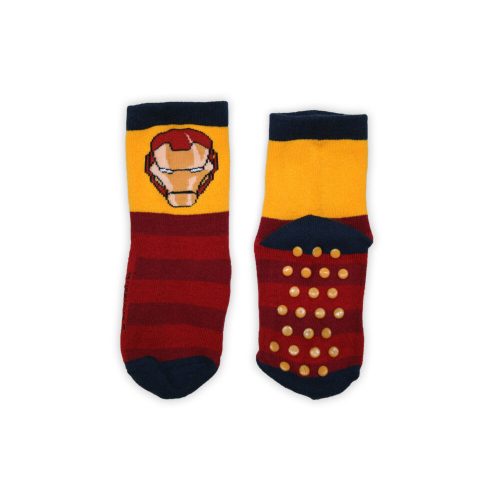 Chaussettes de cheville avec antidérapant pour enfants Avengers - sherpa - jaune-rouge - 23-26