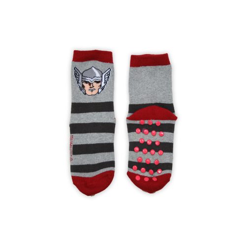Chaussettes pour enfants avec antidérapant - Avengers - peluche - gris-rouge - 23-26