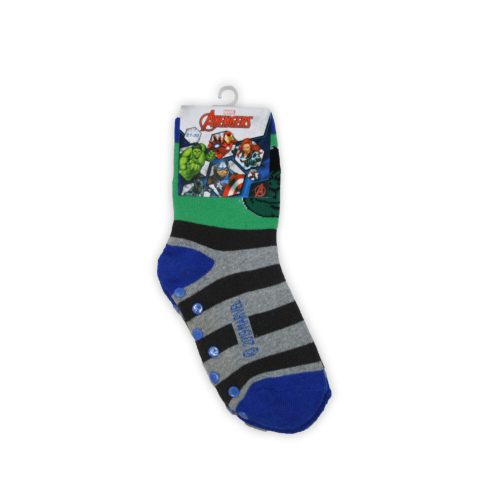 Chaussettes pour enfants avec antidérapant - Avengers - peluche - vert-gris - 27-30