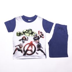   Ensemble d'été en coton pour garçon Avengers - ensemble t-shirt-short - bleu foncé - 98