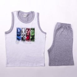   Ensemble d'été en coton pour garçon Avengers - ensemble t-shirt-short - gris - 122
