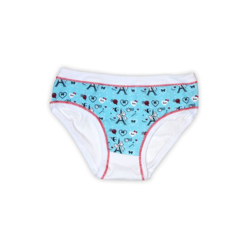 Culotte de fille en coton - Éponge de coton - motif imprimé - blanc-bleu clair - 116