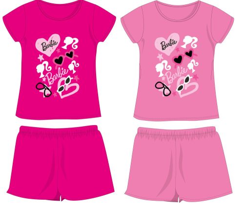 Ensemble d'été en coton Barbie - ensemble t-shirt-short - rose - 134