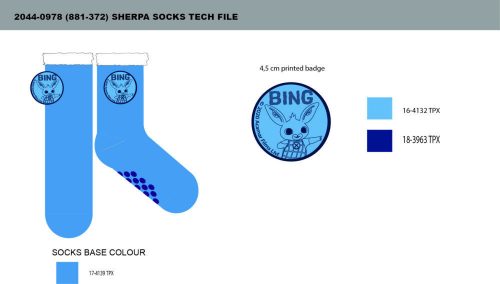 Chaussettes d'hiver chaudes avec antidérapant Bing Bunny pour enfants - chaussettes sherpa - bleu foncé