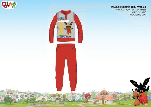 Pyjama en interlock de coton d'hiver pour enfants - Bing Bunny - rouge - 110