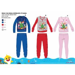   Pyjama en coton épais d'hiver pour enfants - pyjama en flanelle - Baby Shark - rose clair - 110