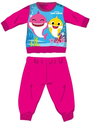 Baby Shark pyjama bébé en coton épais d'hiver - pyjama en flanelle de coton - rose - 80