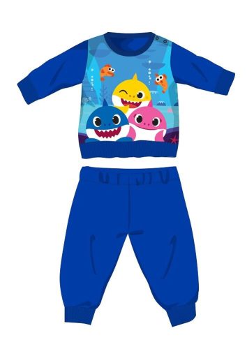Baby Shark pyjama bébé en coton d'hiver - pyjama en interlock - bleu moyen - 80