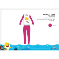 Pyjama jersey enfant Baby Shark - pyjama en coton - rose