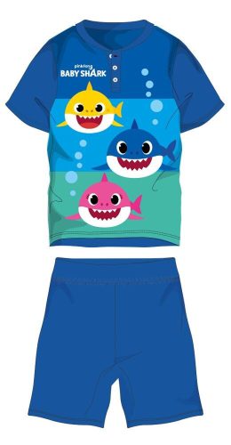 Pyjama d'été à manches courtes pour enfant Baby Shark - pyjama en jersey de coton - bleu moyen-bleu - 116