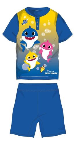 Pyjama d'été à manches courtes pour enfant Baby Shark - pyjama en jersey de coton - bleu moyen-jaune - 110