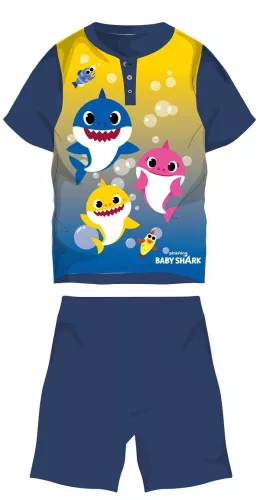 Pyjama d'été à manches courtes pour enfant Baby Shark - pyjama en jersey de coton - bleu foncé - 104