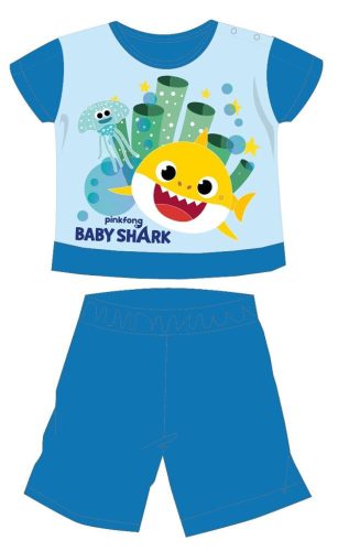 Baby Shark pyjama bébé à manches courtes d'été - pyjama en jersey de coton - bleu moyen - 92
