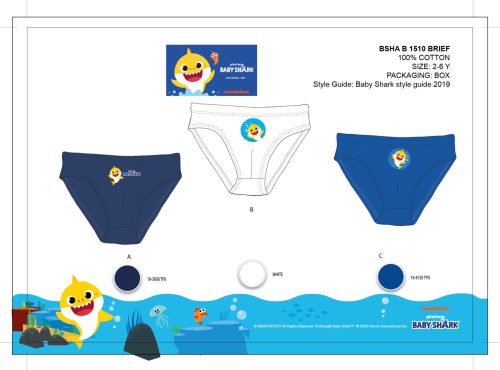 Caleçon pour garçon Baby Shark - 3 pièces de caleçons en coton