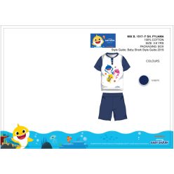   Pyjama d'été à manches courtes pour enfant Baby Shark - pyjama en coton - bleu foncé