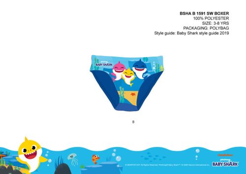 Baby Shark pour garçons - bas de bain - bleu moyen - 104