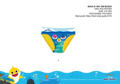 Baby Shark pour garçons - bas de bain - jaune - 104