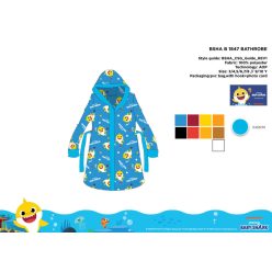 Peignoir à capuche en microfibre Baby Shark pour enfants