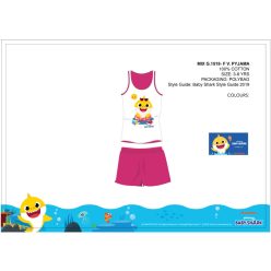   Pyjama d'été sans manches pour enfant Baby Shark - pyjama en coton - rose